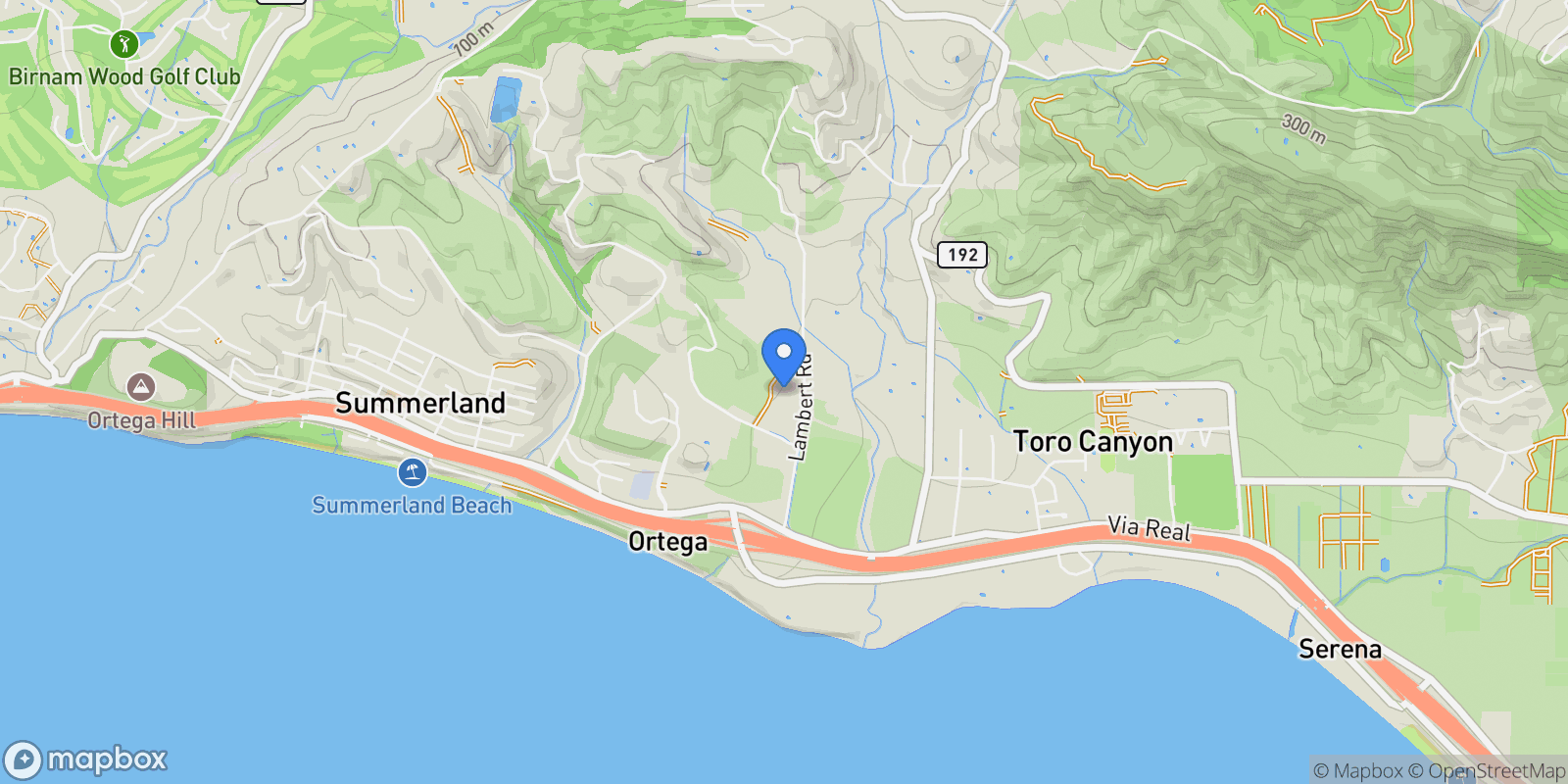 Map showing 249 Lambert Road, Carpinteria, California, United States.
