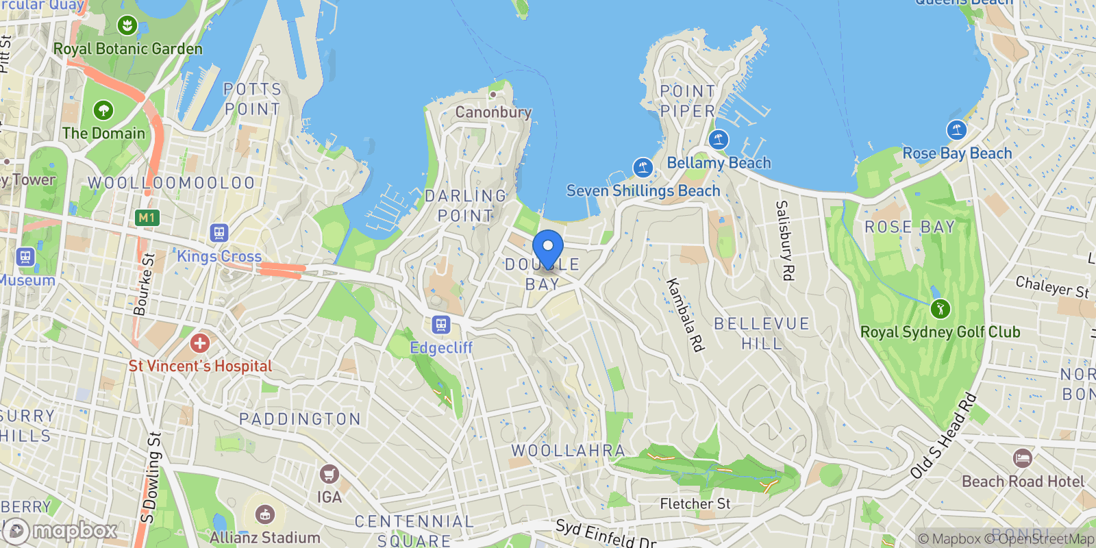 Map showing 102/26 Cross Street, Sydney, NSW 2028, Sydney, New South Wales, Australia.