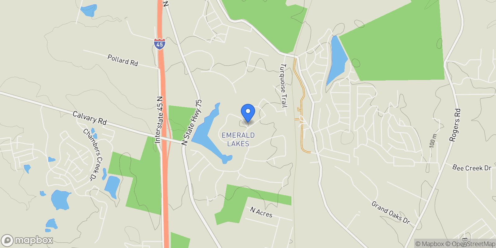 Map showing 1547 Ruby Drive, Willis, Texas, United States.