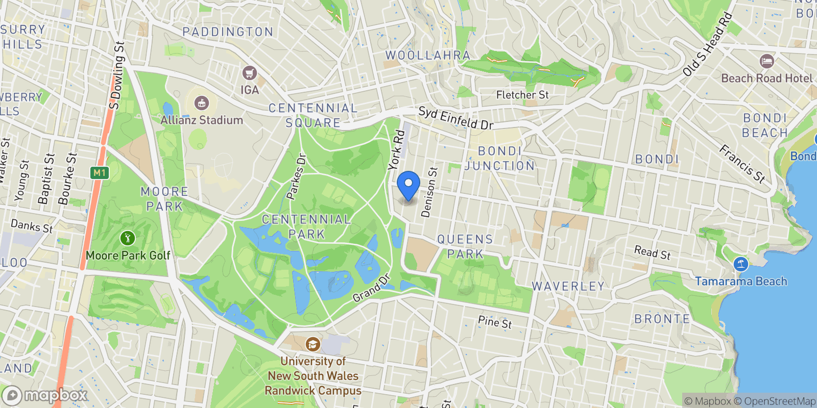 Map showing 31 Ashton Street, Sydney, NSW Queens Park, Sydney, New South Wales, Australia.