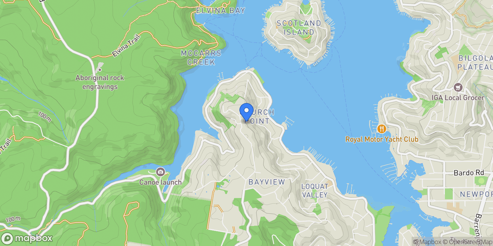 Map showing 68 Minkara Road, Sydney, NSW 2104, Sydney, New South Wales, Australia.