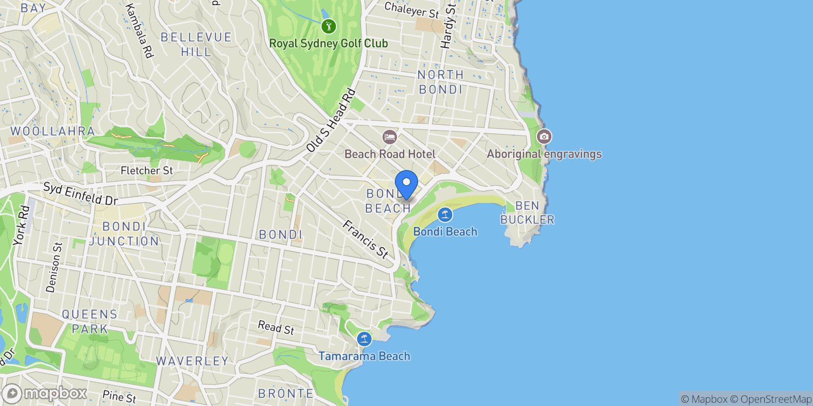 Map showing Penthouse/134-138 Campbell Parade, Sydney, NSW 2026, Sydney, New South Wales, Australia.