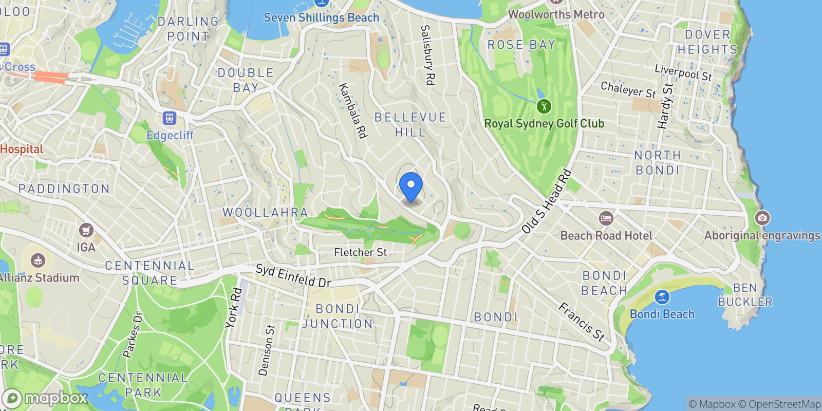 Map showing 9/45-49 Bellevue Road, Sydney, NSW 2023, Sydney, New South Wales, Australia.