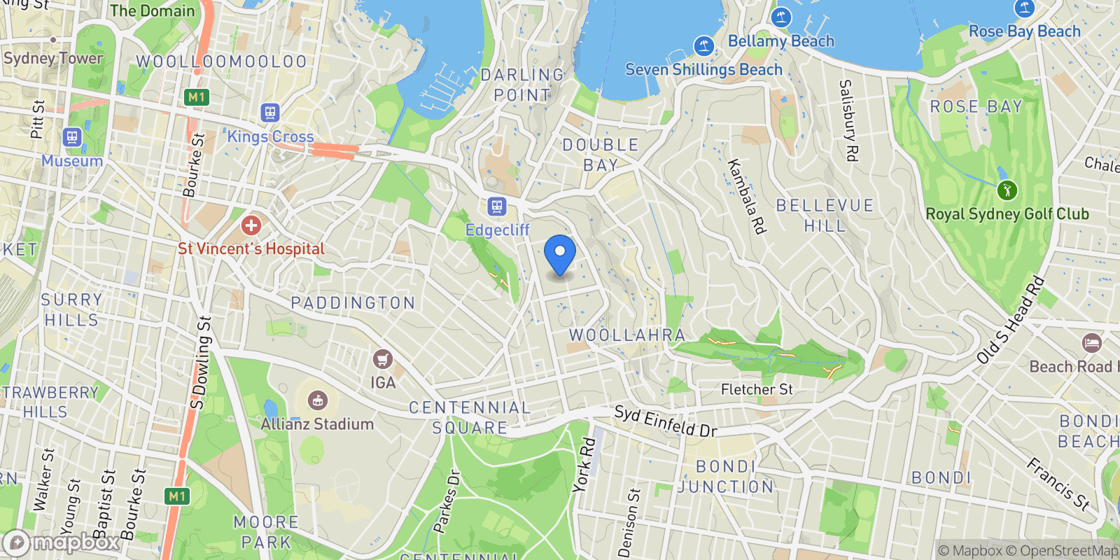 Map showing 8 Rosemont Avenue, Sydney, NSW 2025, Sydney, New South Wales, Australia.