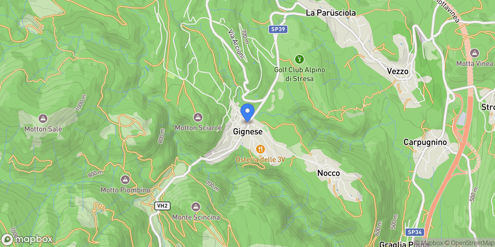 Map showing 28836 Gignese, Province of Verbano-Cusio-Ossola, Italy, Gignese, Piedmont, Italy.