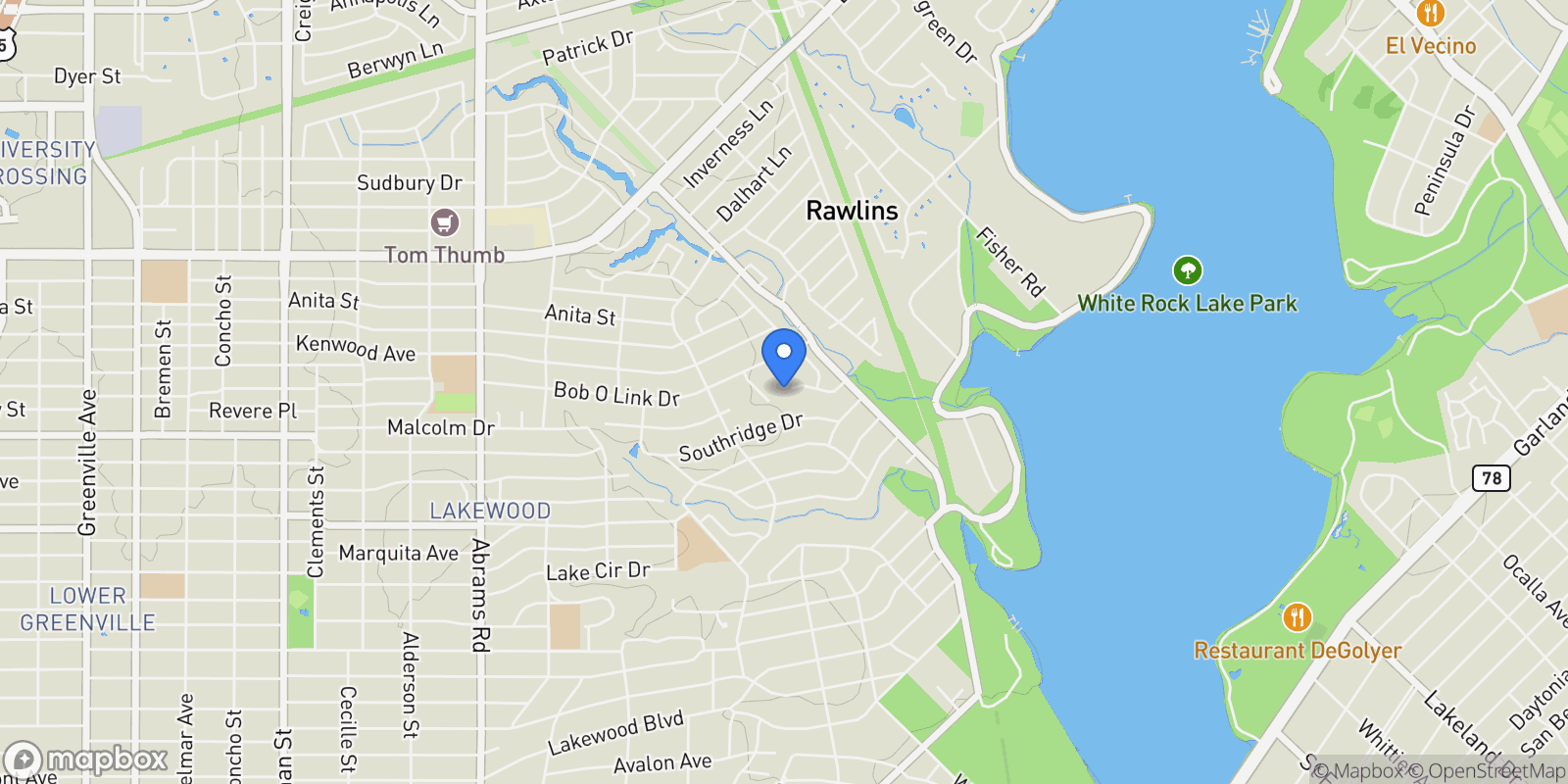 Map showing 7004 Irongate Lane, Dallas, Texas, United States.