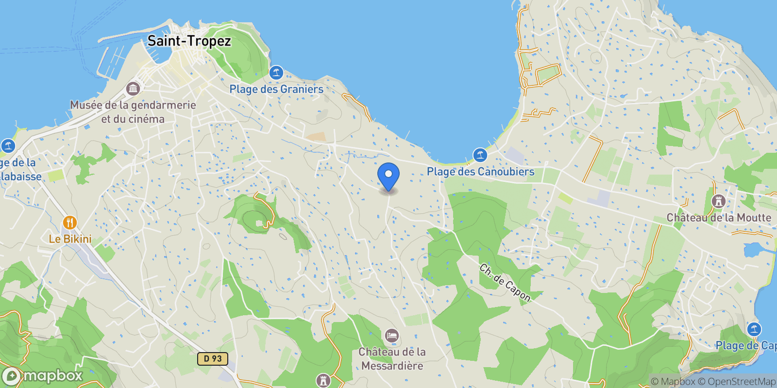 Map showing Saint-Tropez, Saint-Tropez, Provence-Alpes-Côte d'Azur, France.