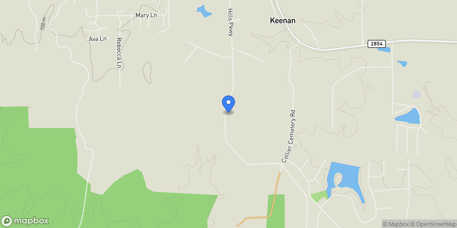 Map showing 8199 Hills Parkway, Montgomery, Texas, United States.