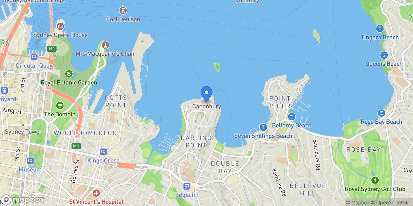 Map showing 157 Darling Point Road, Sydney, NSW 2027, Sydney, New South Wales, Australia.