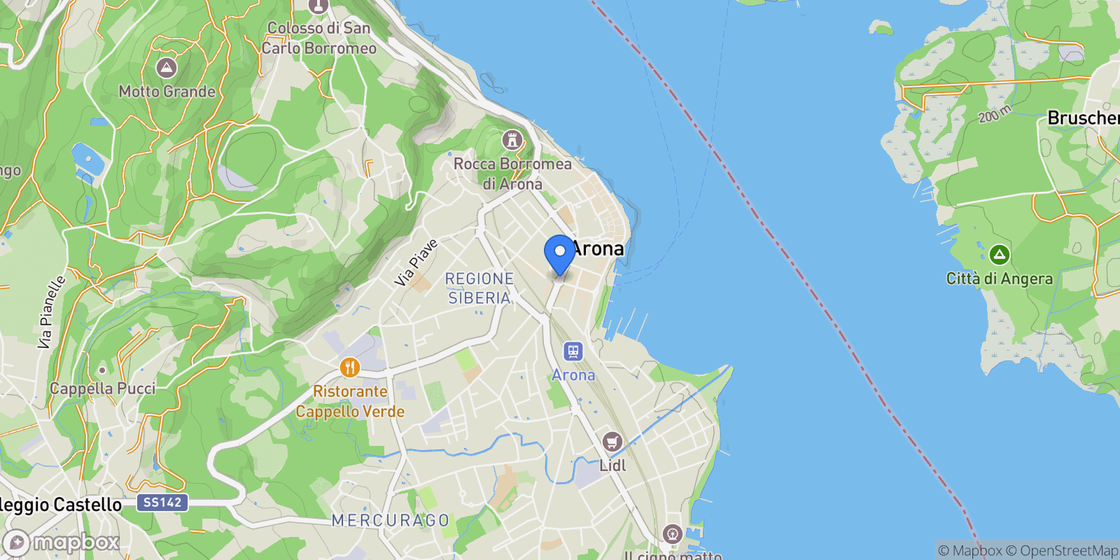 Map showing 28041 Arona, Province of Novara, Italy, Arona, Piedmont, Italy.