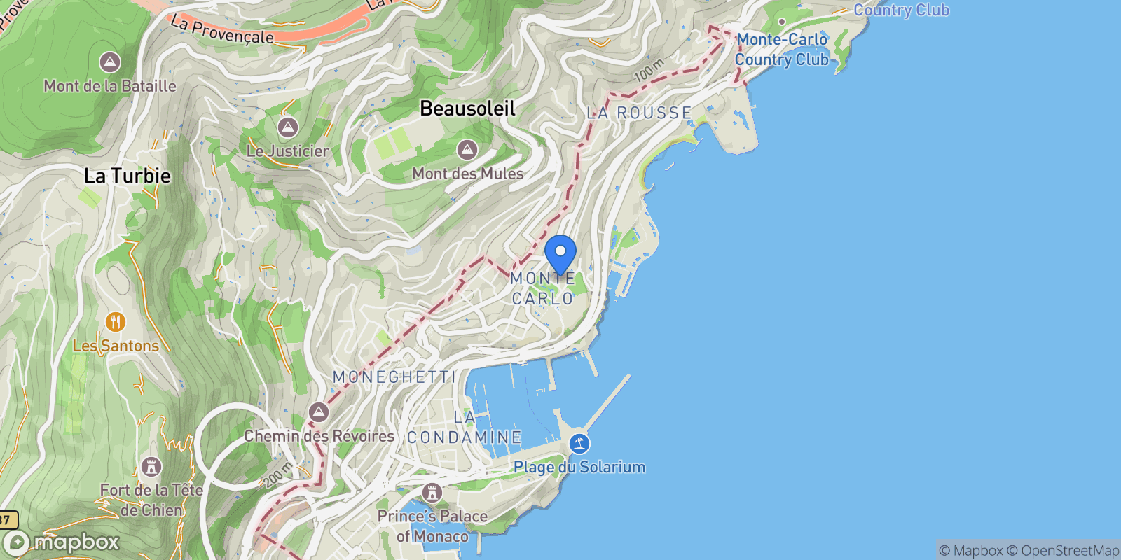 Map showing Monaco, Monaco.