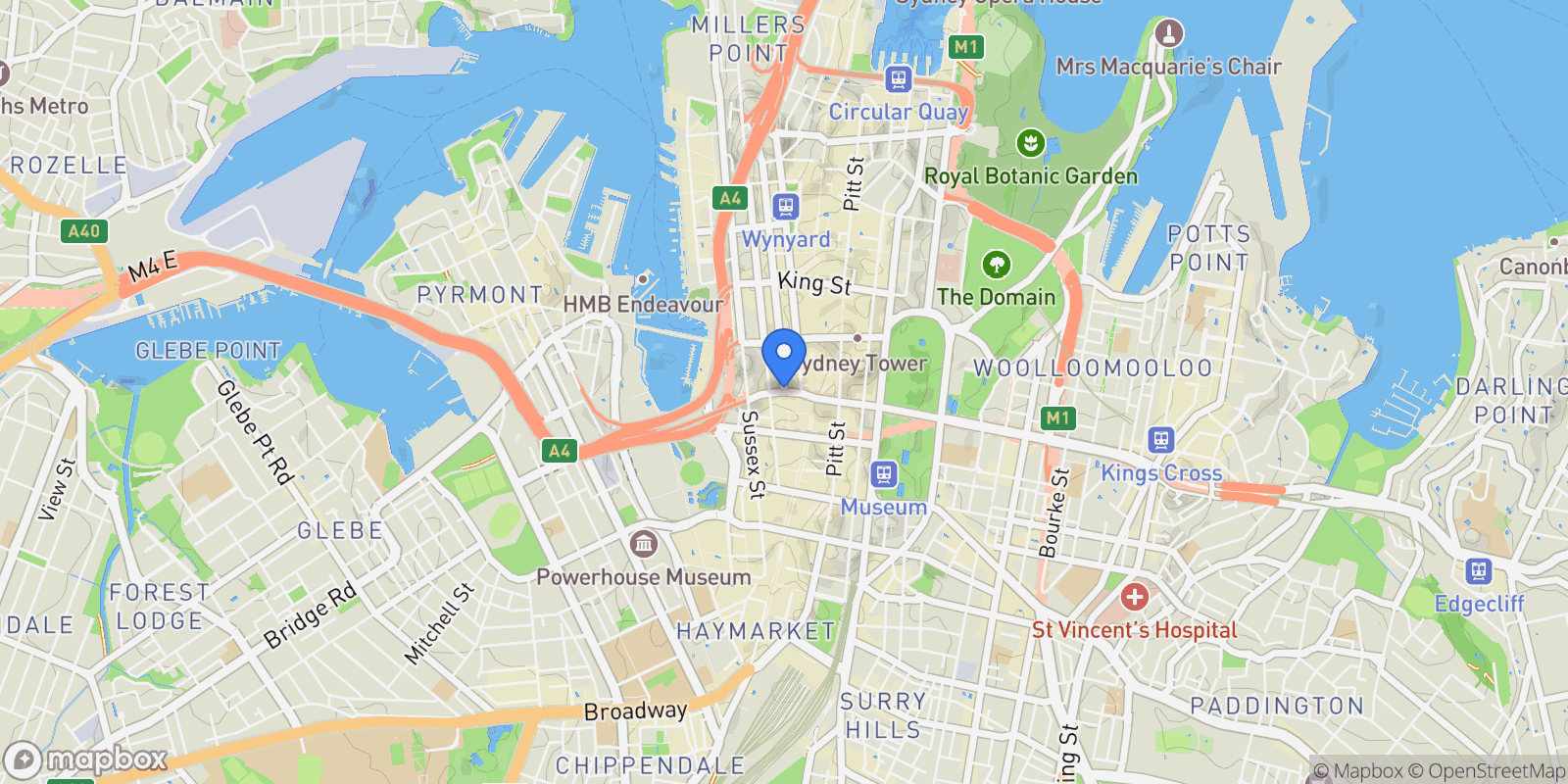 Map showing Sydney, NSW, Sydney, New South Wales, Australia.