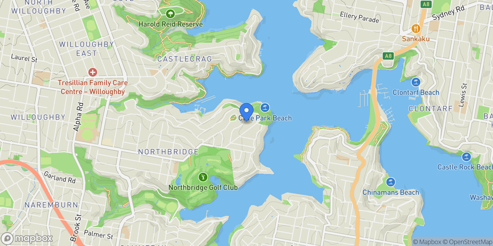 Map showing 6 Dalmeny Road, Sydney, NSW, Sydney, New South Wales, Australia.