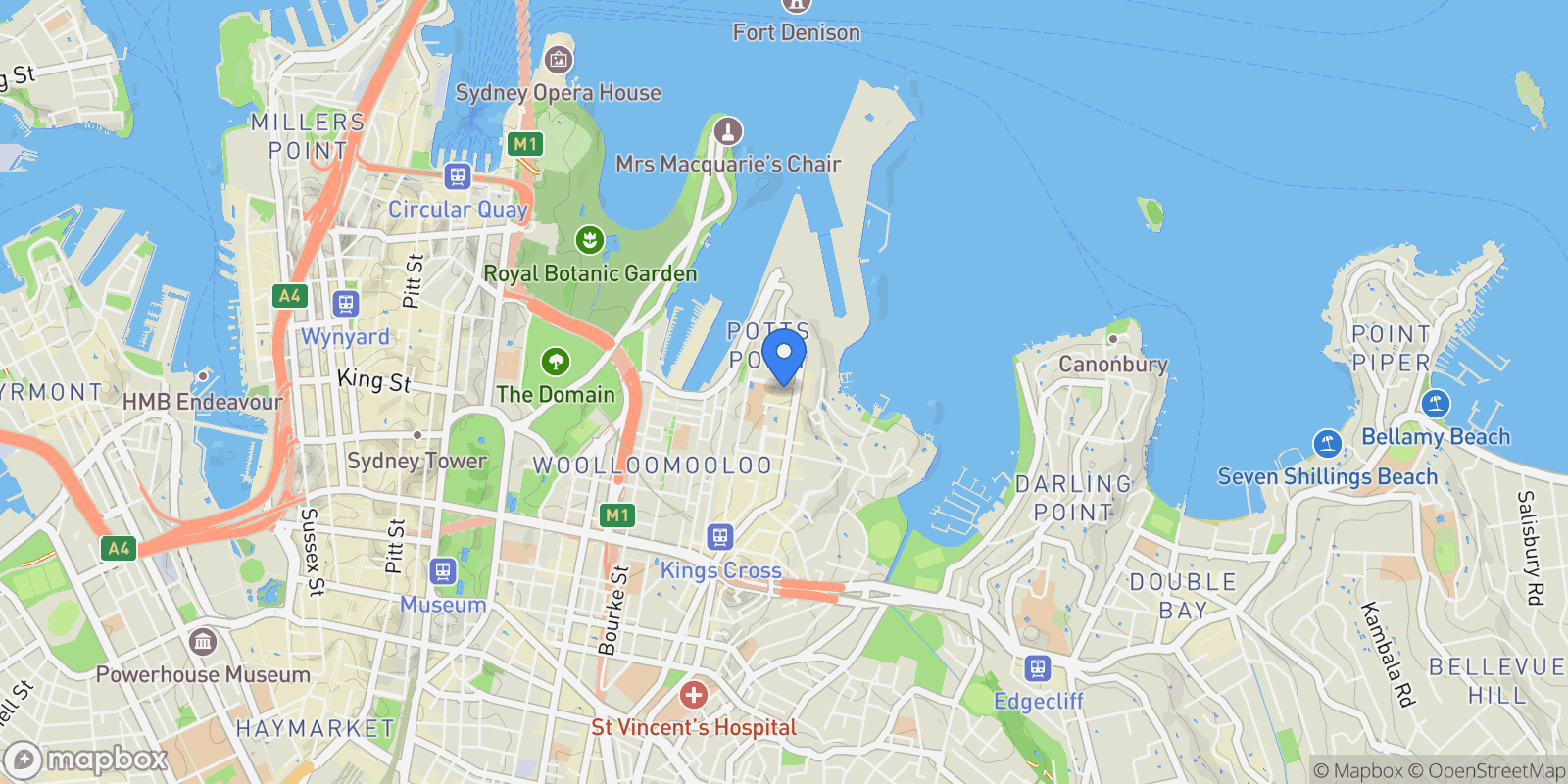 Map showing 29 Challis Avenue, Sydney, NSW 2011, Sydney, New South Wales, Australia.
