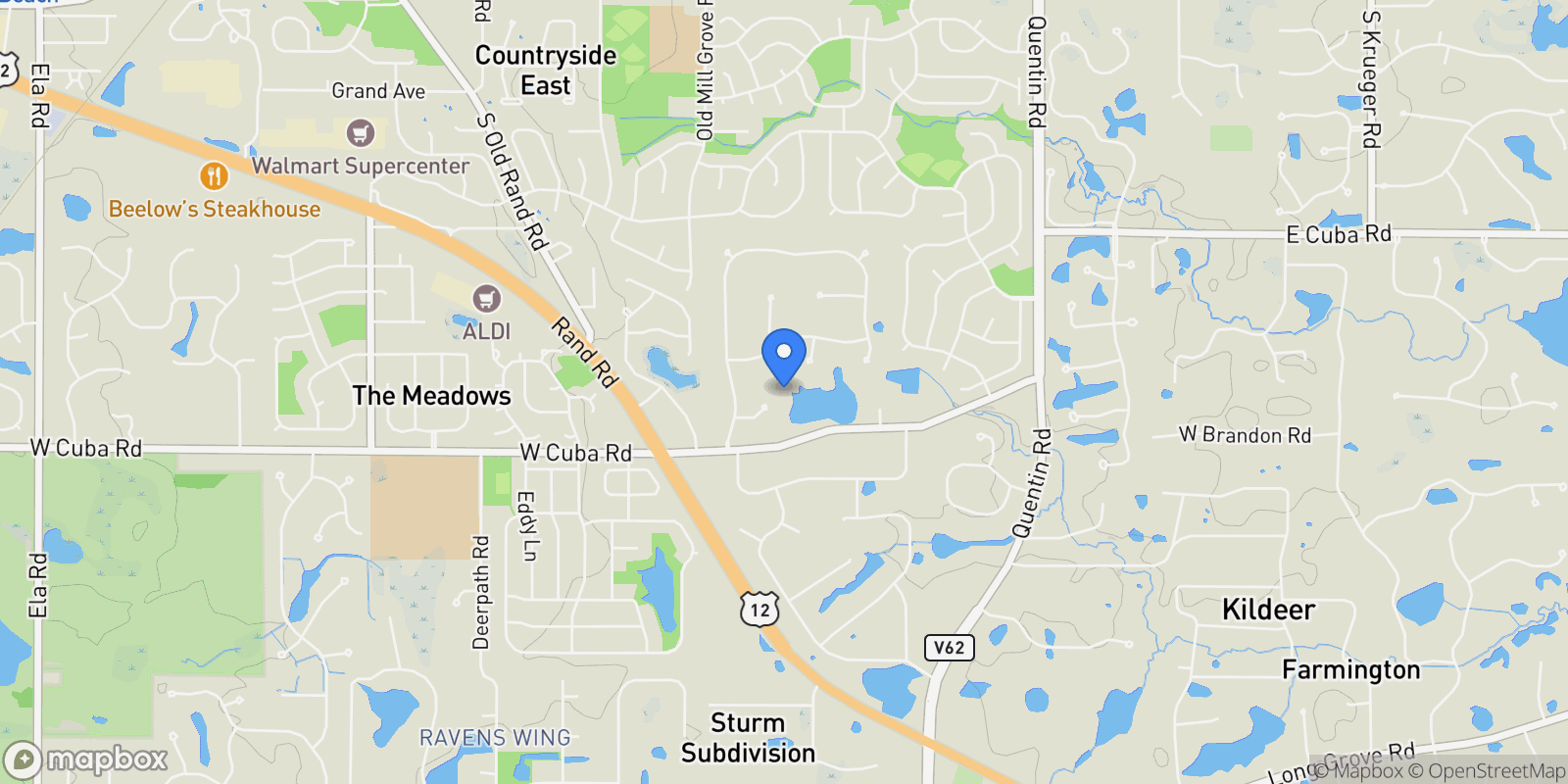 Map showing 22356 W Timberlea Lane, Long Grove, Illinois, United States.
