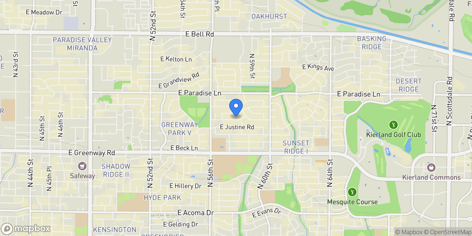 Map showing 5748 E TIERRA BUENA LANE, Scottsdale, Arizona, United States.