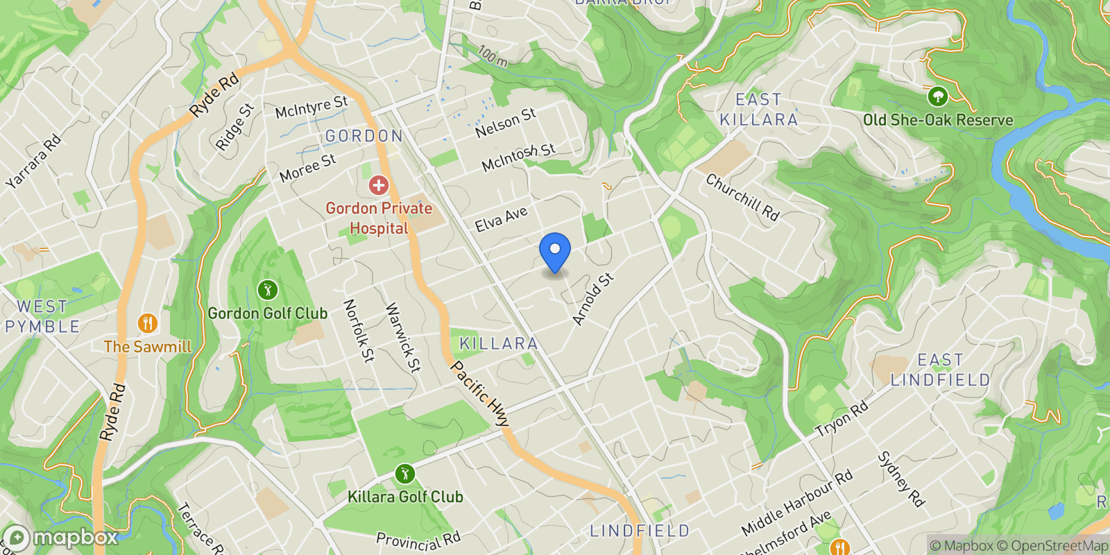 Map showing 34 Karranga Avenue, Killara, Sydney, NSW 2071, Sydney, New South Wales, Australia.