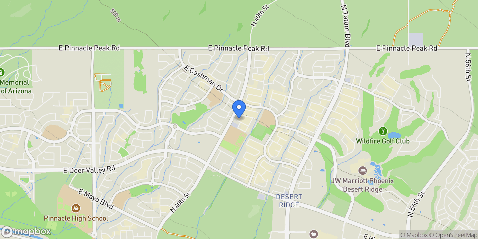 Map showing 4018 E Adobe Drive, Phoenix, Arizona, United States.