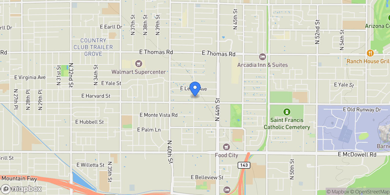 Map showing 2315 N 42ND STREET, Phoenix, Arizona, United States.