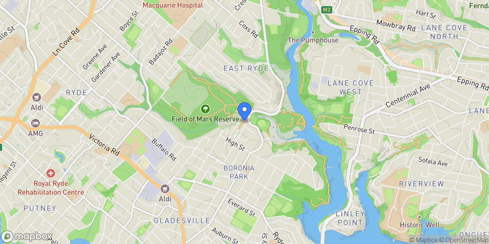 Map showing 56 The Strand, Gladesville, NSW, Gladesville, New South Wales, Australia.
