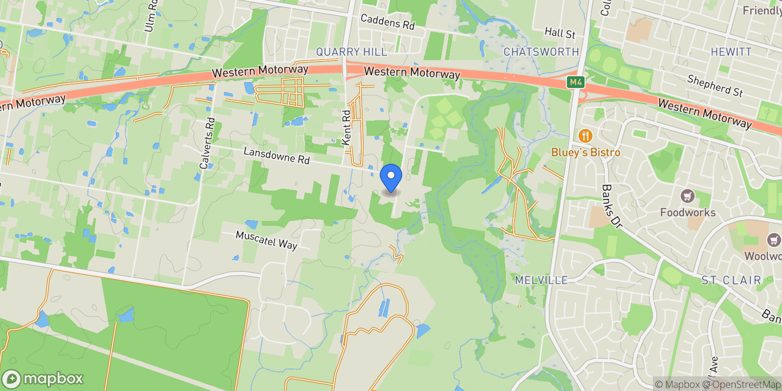 Map showing 123-153 Samuel Marsden Road, Sydney, NSW 2748, Orchard Hills, New South Wales, Australia.
