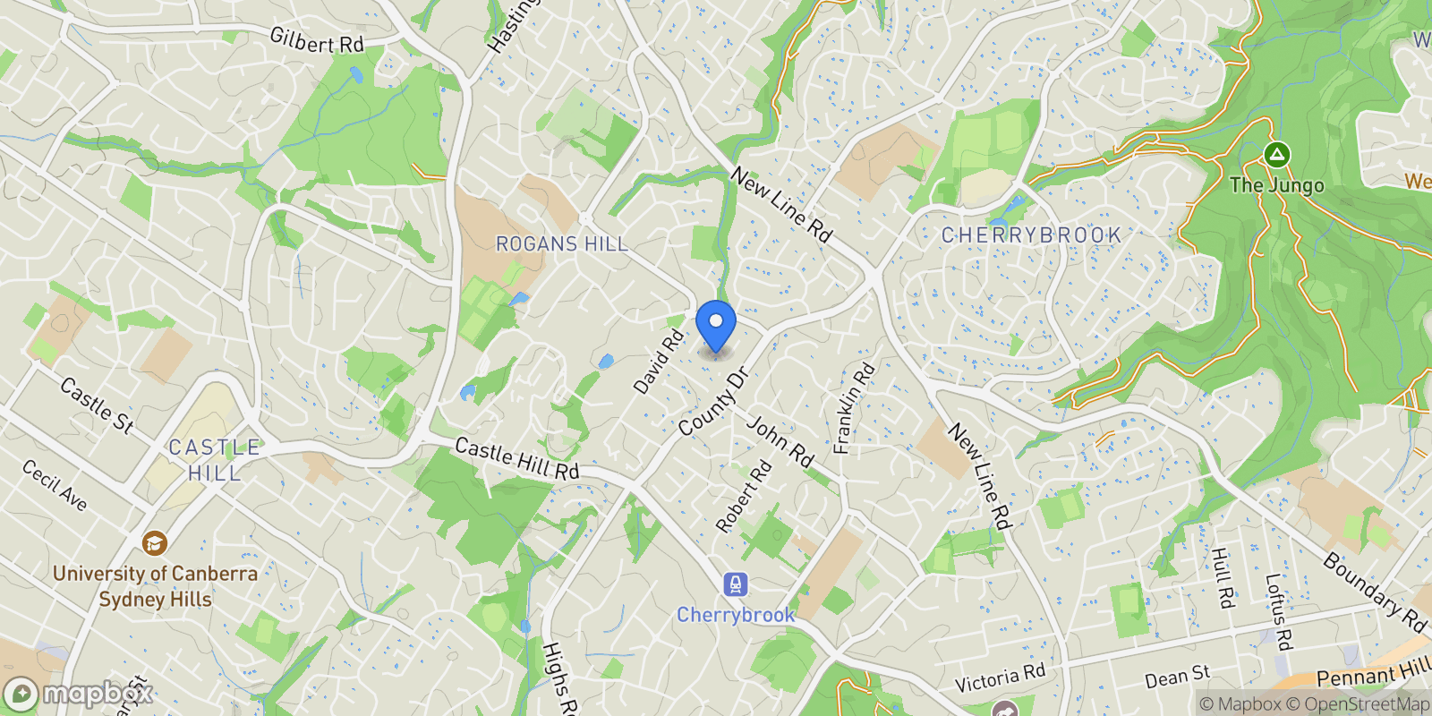 Map showing 1 Dantic Place Cherrybrook, Sydney, NSW 2126, Sydney, New South Wales, Australia.