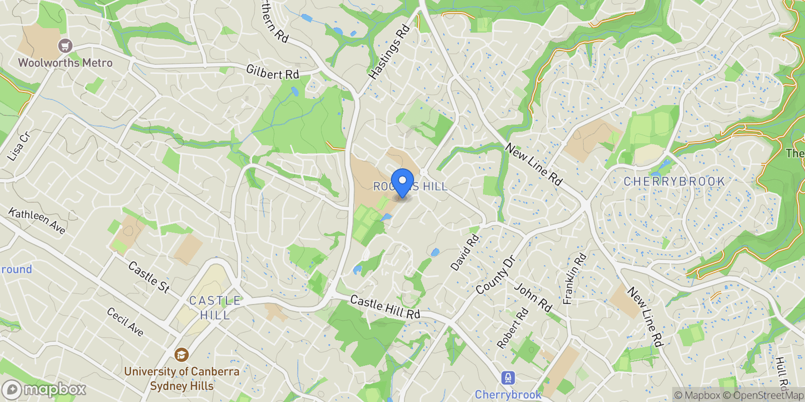 Map showing 8 Foley Place, Castle Hill, Sydney, NSW 2154, Sydney, New South Wales, Australia.