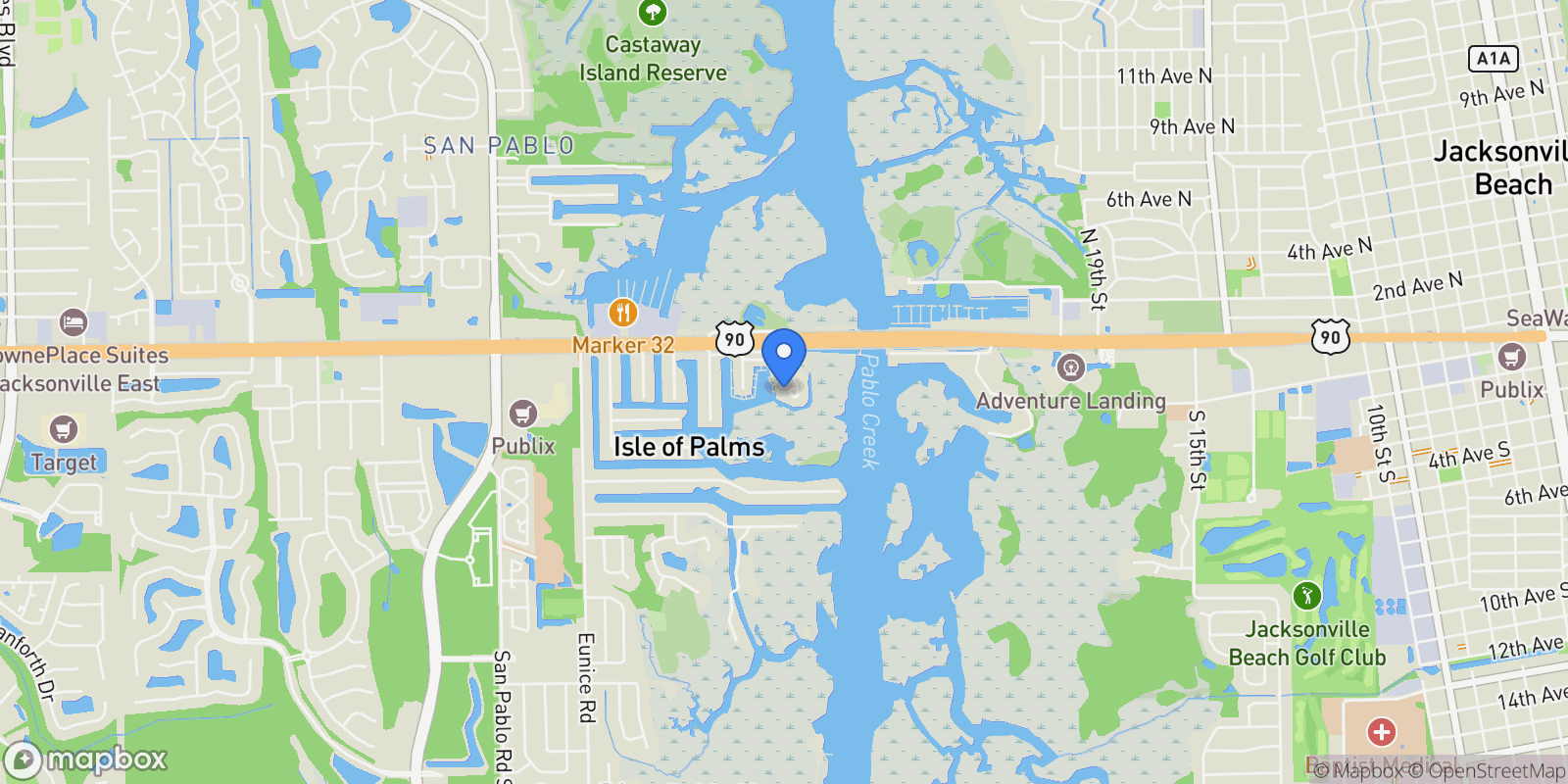 Map showing 3360 LIGHTHOUSE POINT, Jacksonville Beach, Florida, United States.