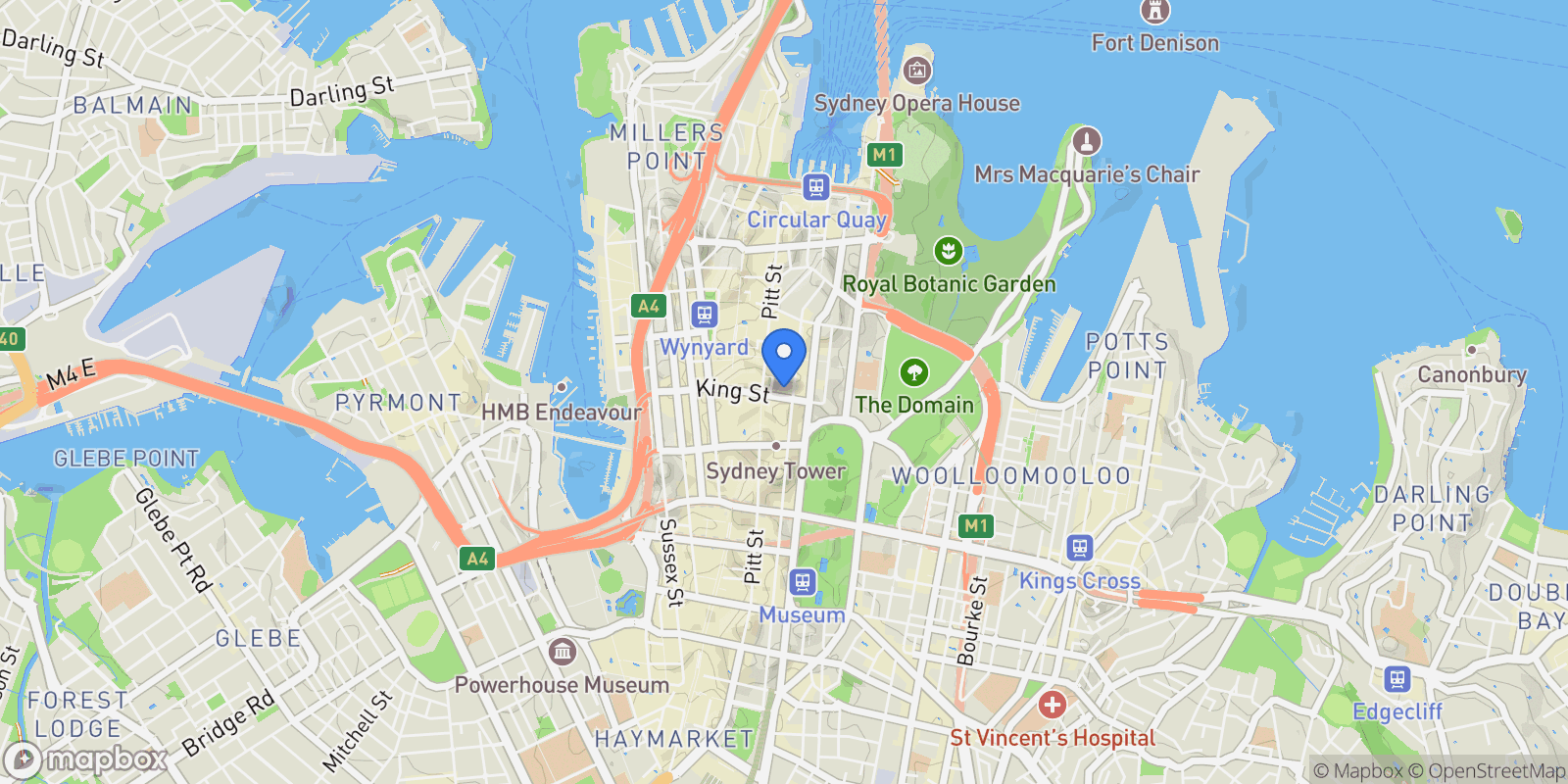 Map showing Sydney, NSW, Sydney, New South Wales, Australia.