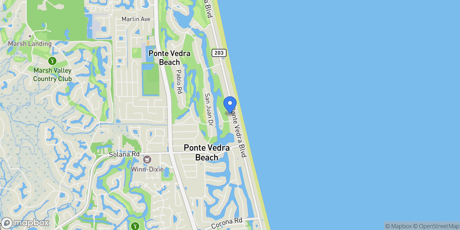 Map showing 348 PONTE VEDRA, Ponte Vedra Beach, Florida, United States.