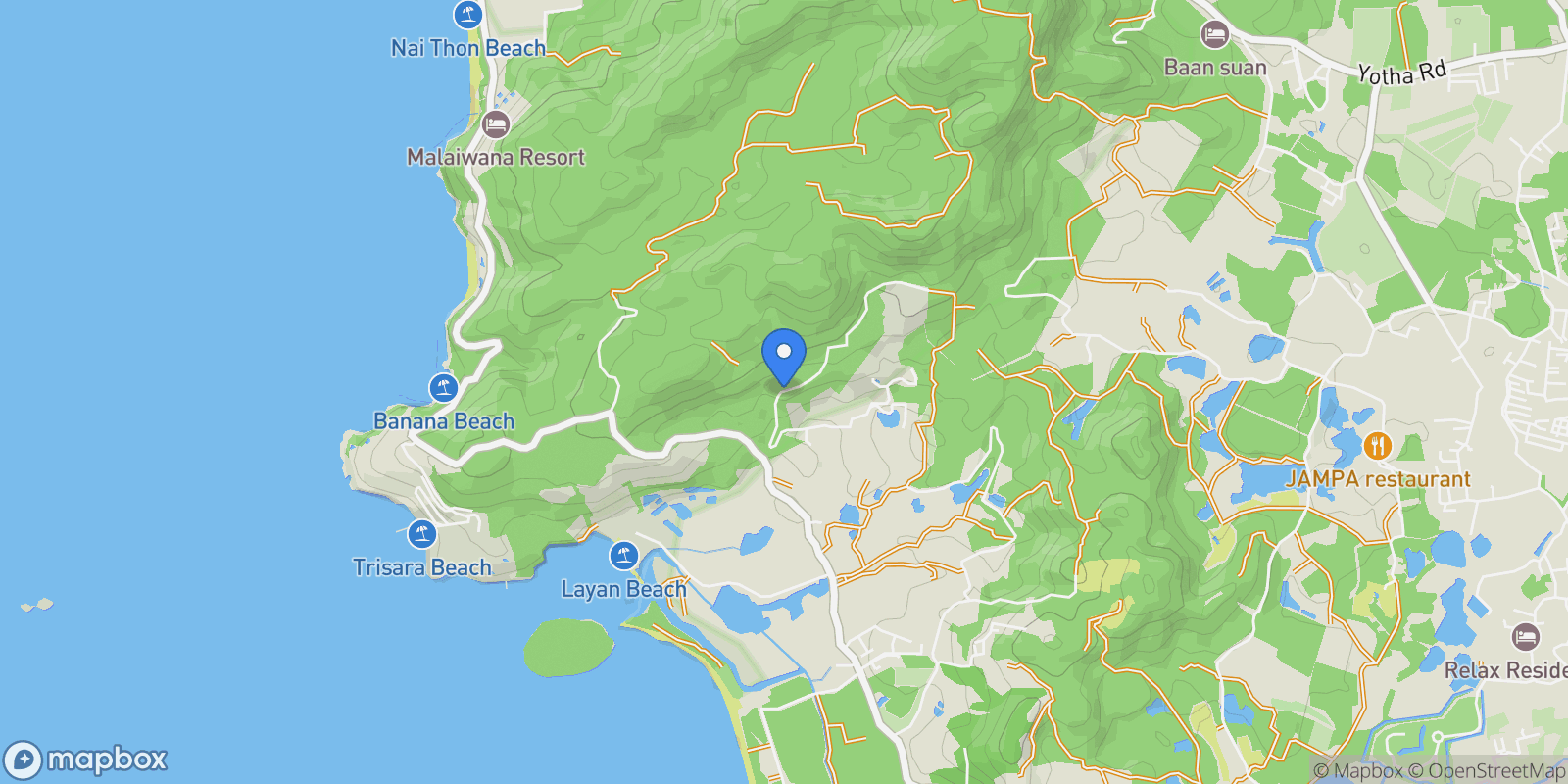 Map showing 52 Soi Layan 7, Tambon Choeng Thale, Amphoe Thalang, Chang Wat Phuket 83110, Thailand, Choeng Thale, Phuket, Thailand.