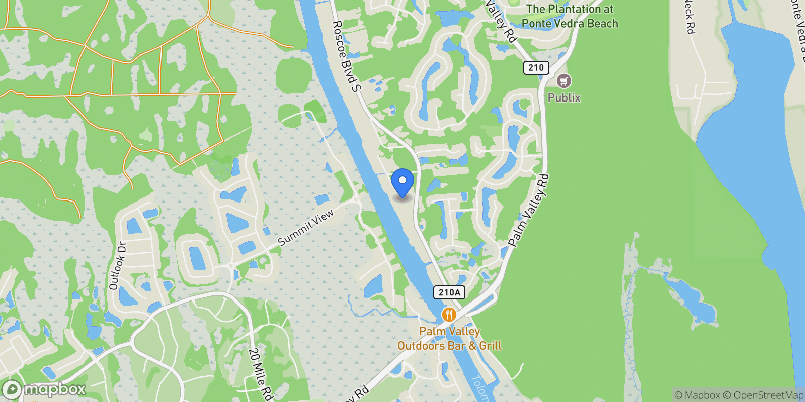 Map showing 301 ROSCOE, Ponte Vedra Beach, Florida, United States.
