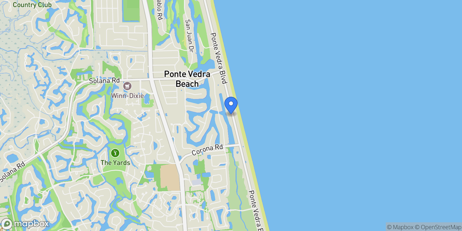 Map showing 538 PONTE VEDRA, Ponte Vedra Beach, Florida, United States.