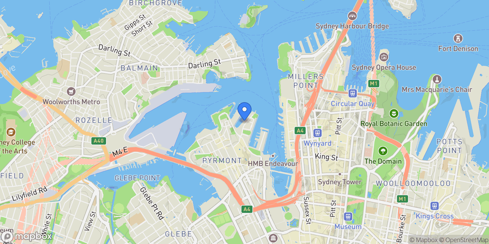 Map showing 801/8 Darling Island Road, Sydney, NSW 2009, Sydney, New South Wales, Australia.