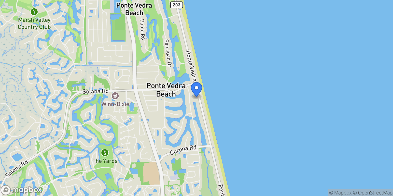 Map showing 514 PONTE VEDRA, Ponte Vedra Beach, Florida, United States.