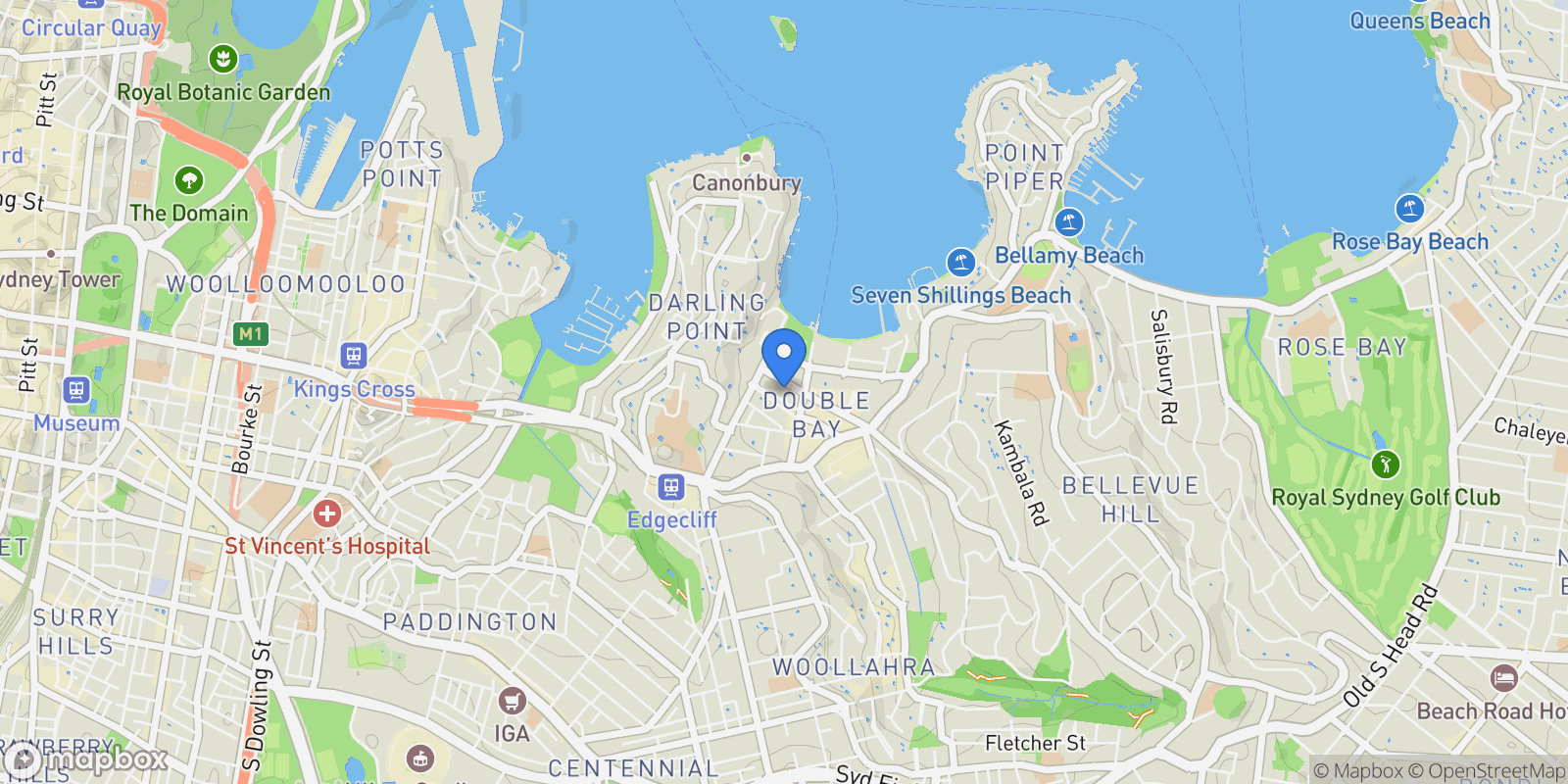 Map showing 3/11-15 Guilfoyle Avenue, Double Bay, NSW, Double Bay, New South Wales, Australia.