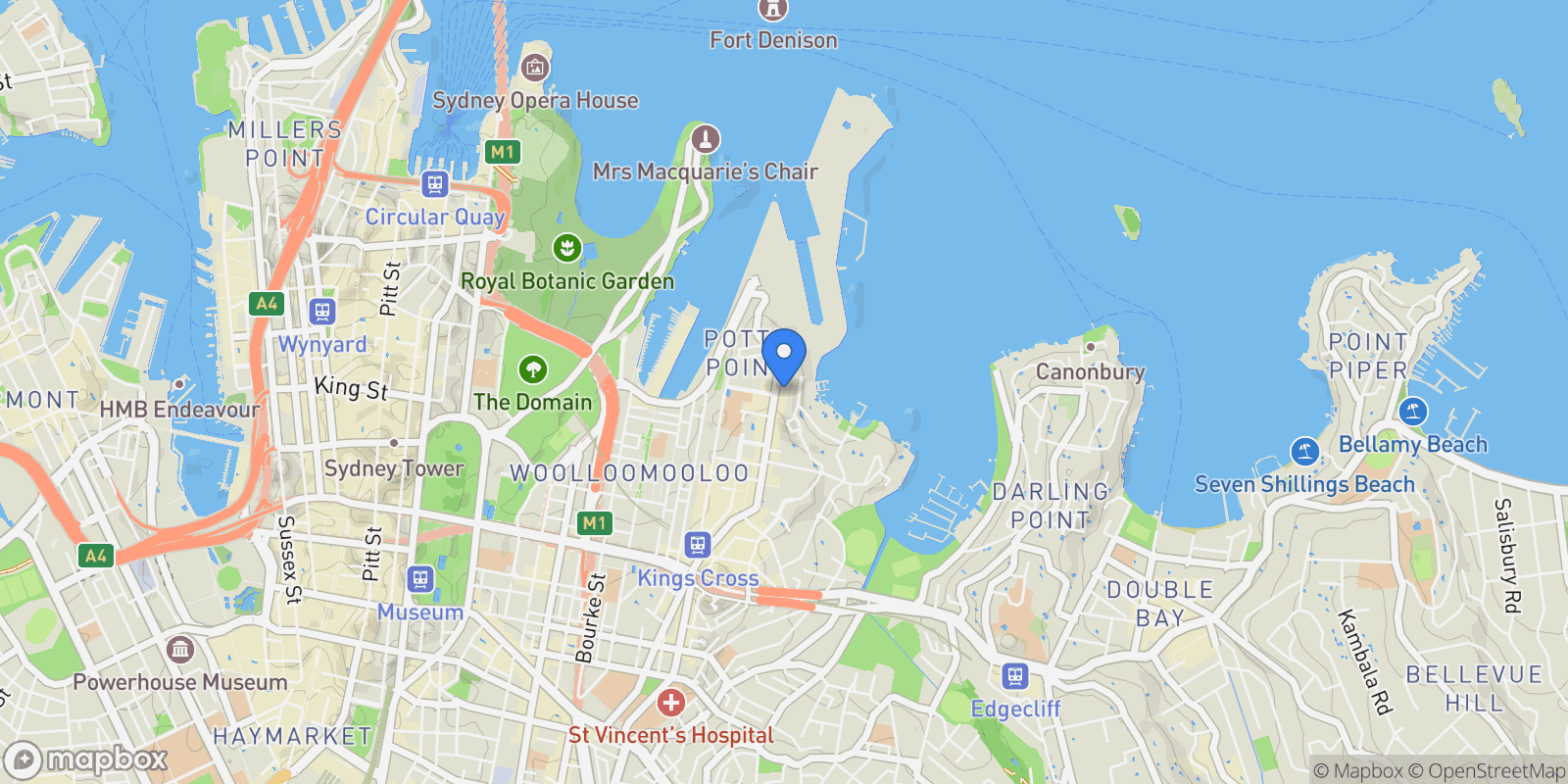 Map showing G03/14 Macleay Street, Potts Point, NSW, Potts Point, New South Wales, Australia.