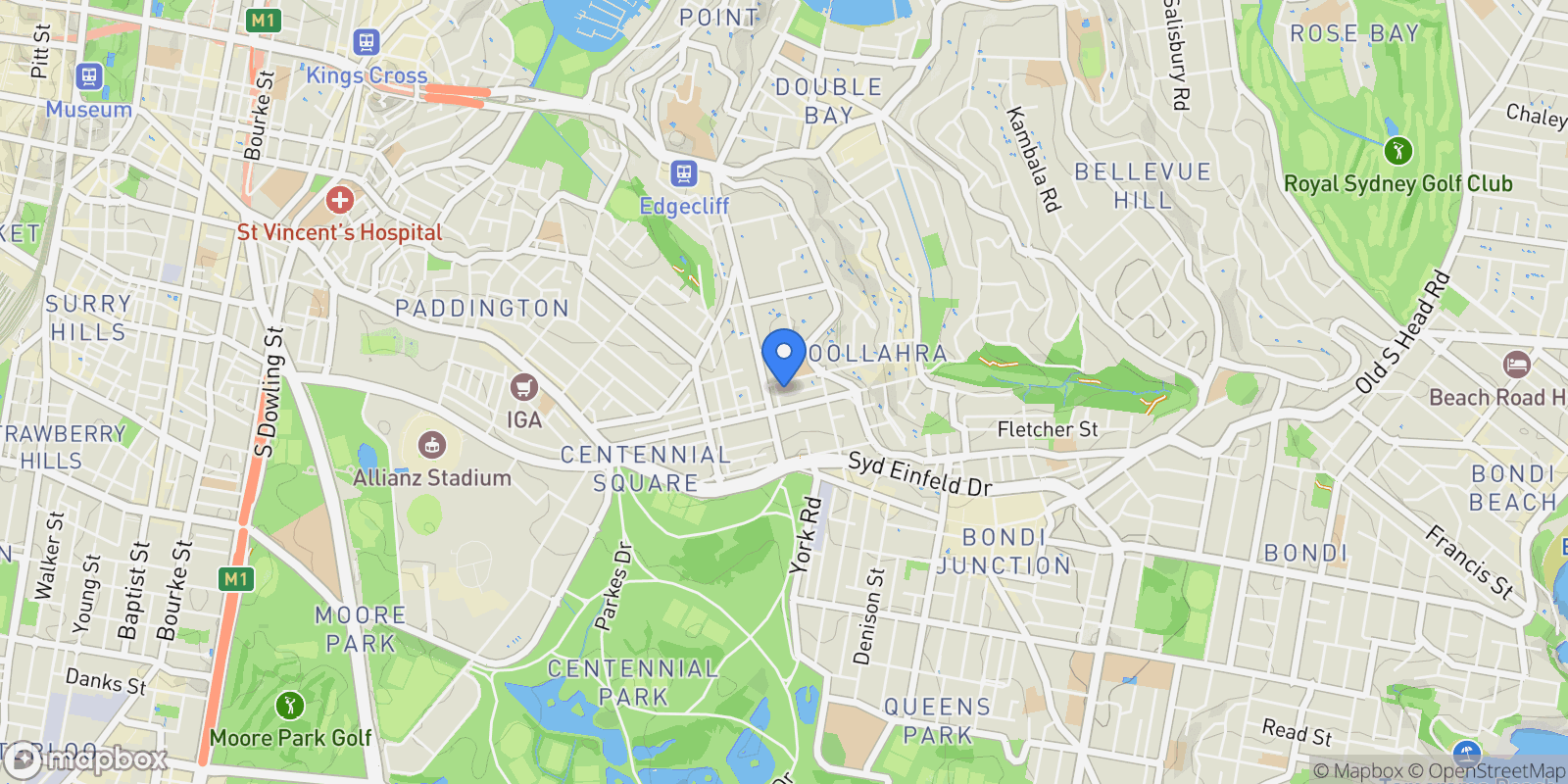 Map showing 13 Pickering Lane, Woollahra, NSW, Woollahra, New South Wales, Australia.