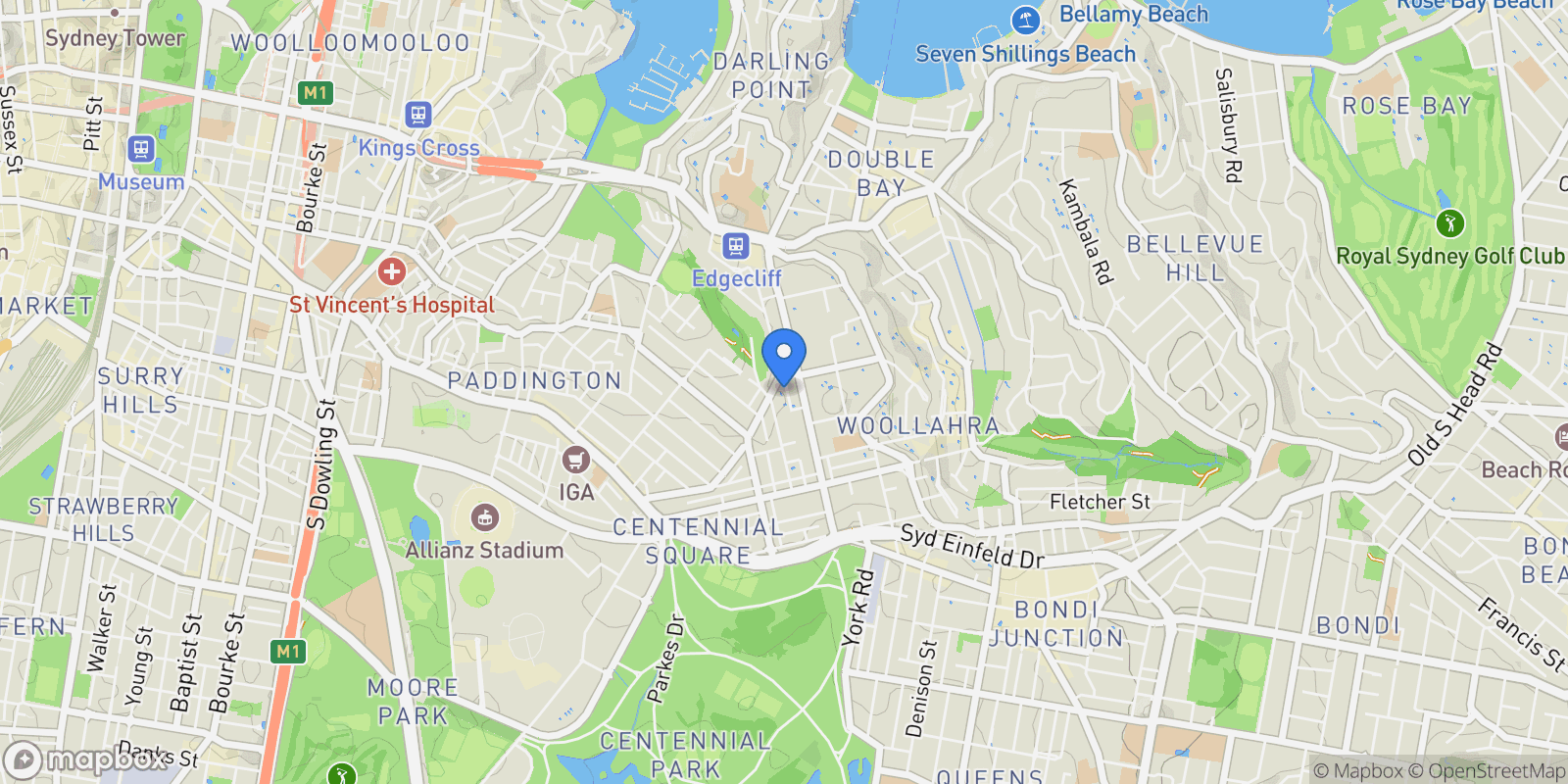 Map showing 11 Tara Street, Woollahra, NSW, Woollahra, New South Wales, Australia.