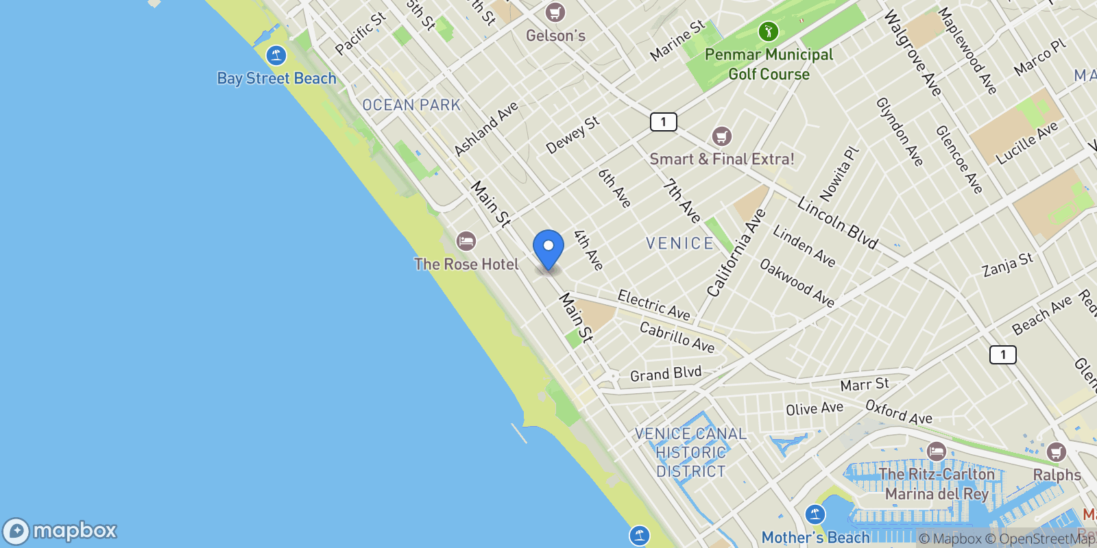 Map showing 700 Main Street 15, Los Angeles, California, United States.