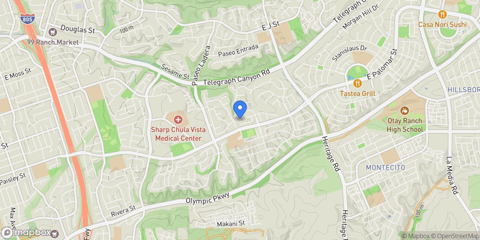 Map showing 962 Strawberry Creek Street, Chula Vista, CA 91913, Chula Vista, California, United States.