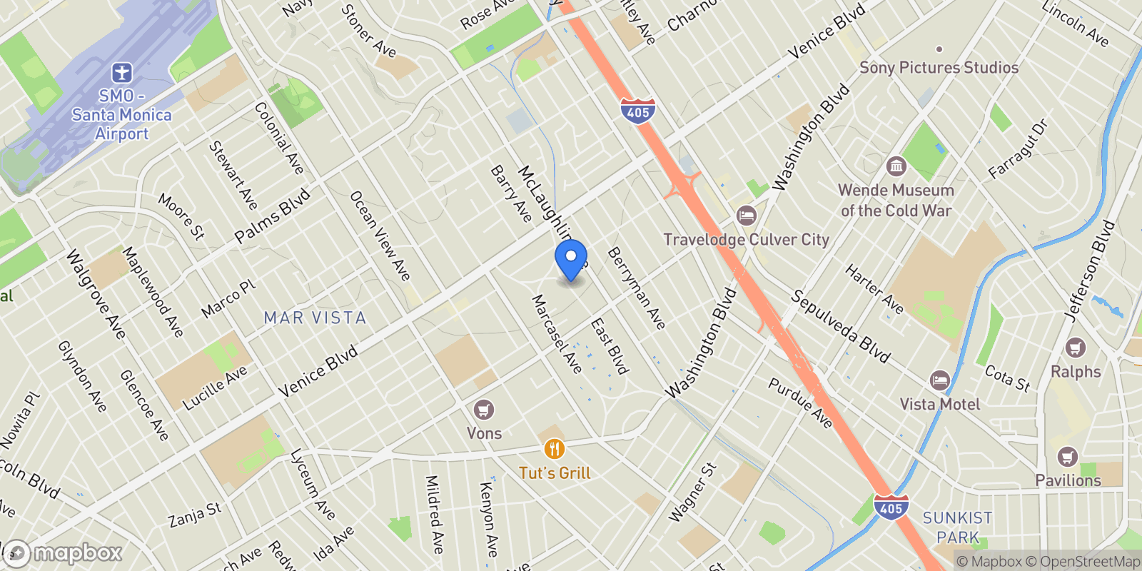 Map showing 3938 East Boulevard, Los Angeles, California, United States.