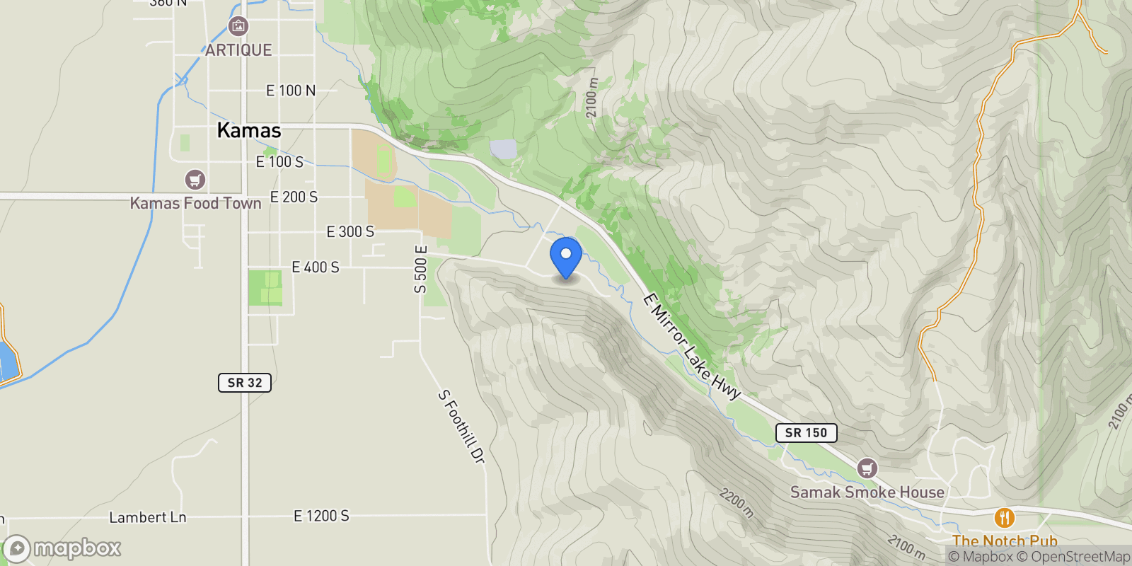 Map showing 870 E 350 S, Kamas, Utah, United States.