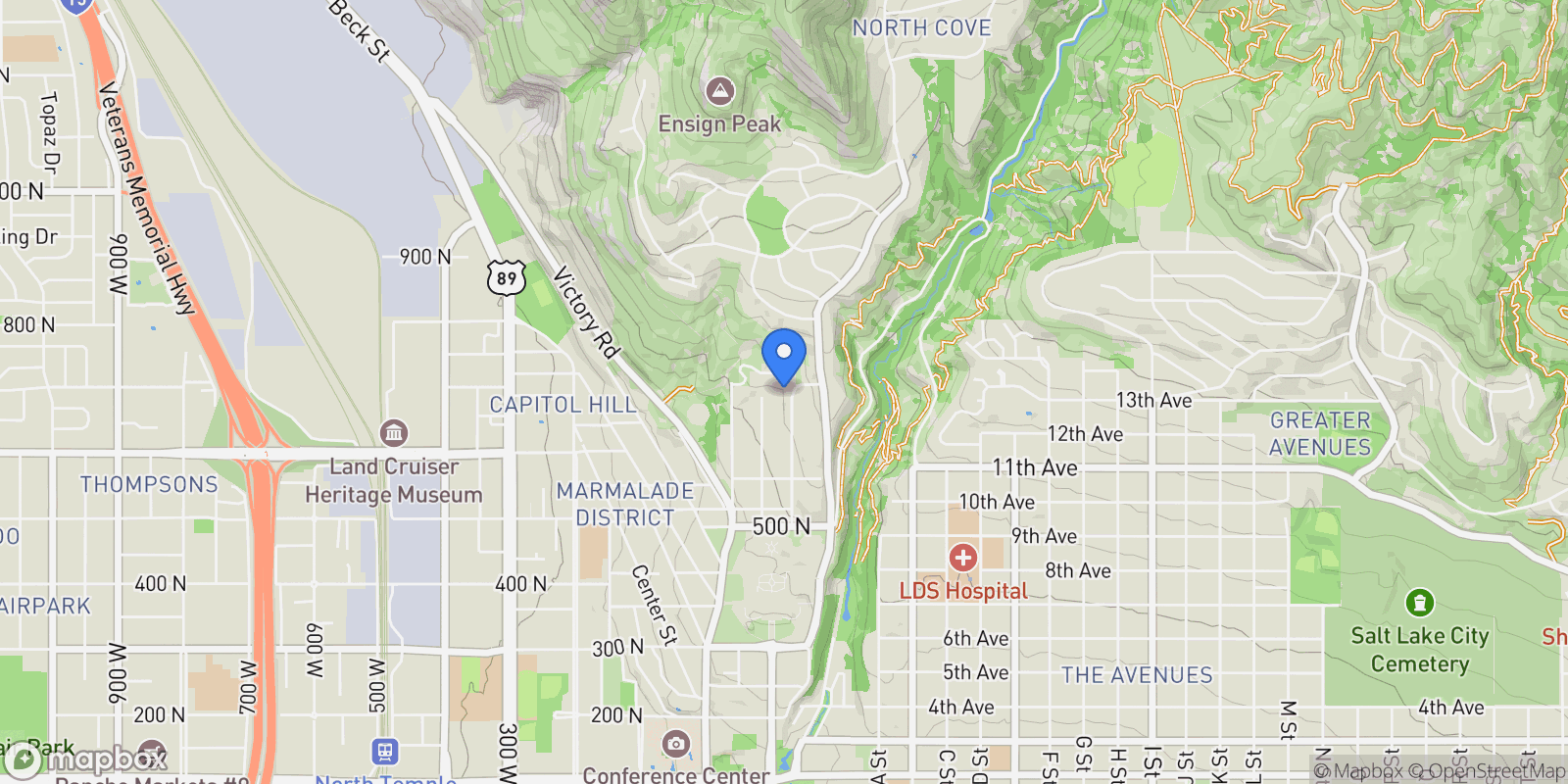 Map showing 68 E COLUMBUS CT, Salt Lake City, Utah, United States.
