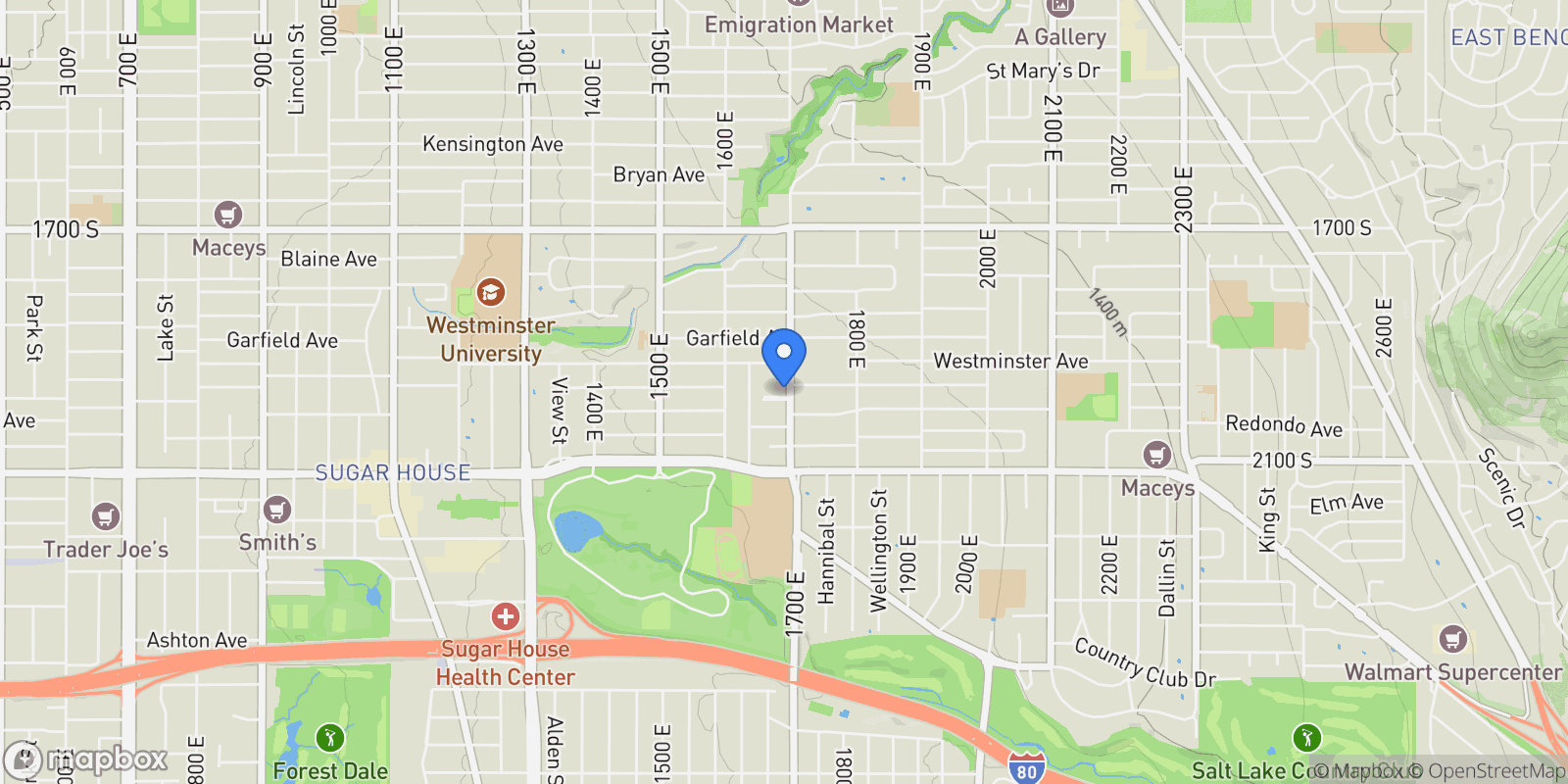 Map showing 1689 E KIERSTIN PL, Salt Lake City, Utah, United States.