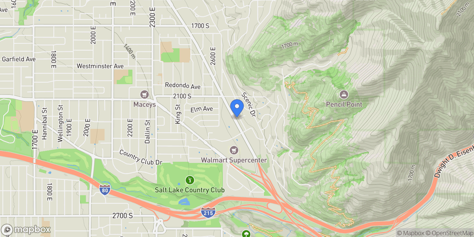 Map showing 2200 S WASATCH DR, Salt Lake City, Utah, United States.