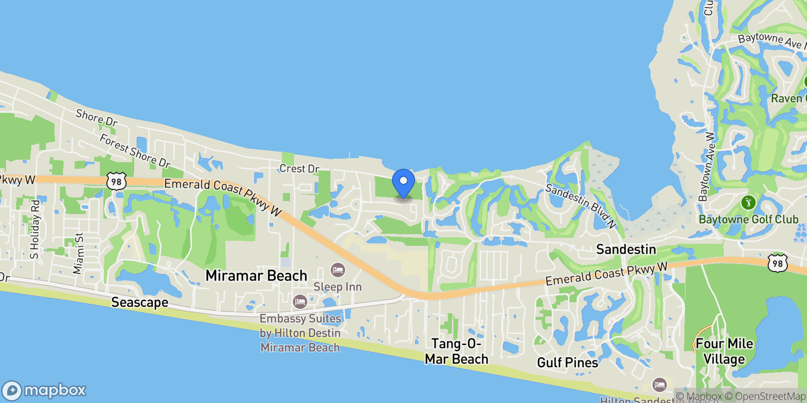 Map showing 177 Bonaire Boulevard , Miramar Beach, FL 32550, Miramar Beach, Florida, United States.