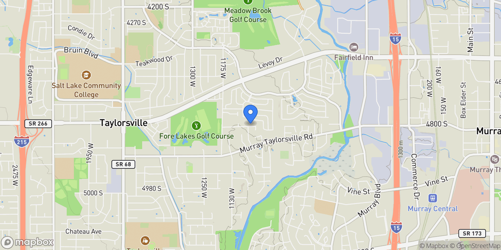 Map showing 1056 W TURNBERRY CV S, Murray, Utah, United States.