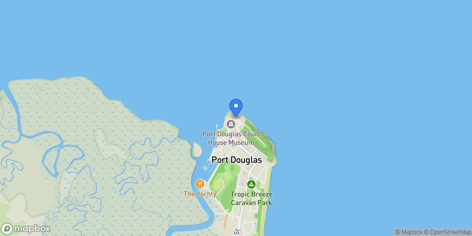 Map showing 15 Wharf Street, Port Douglas, QLD 4877, Port Douglas, Queensland, Australia.
