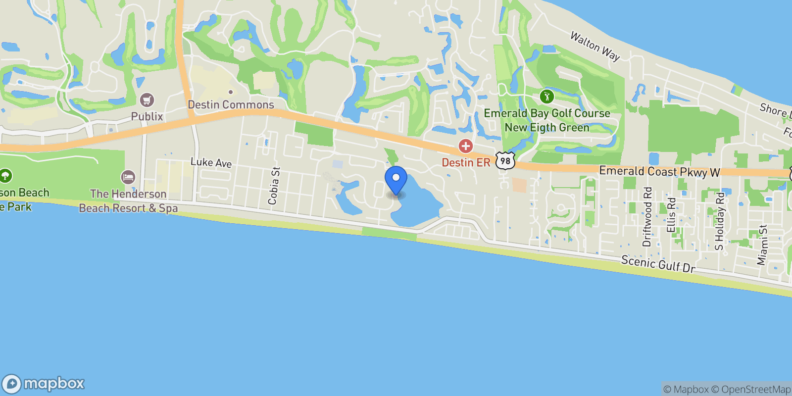 Map showing 87 Vista Bluffs , Destin, FL 32541, Destin, Florida, United States.